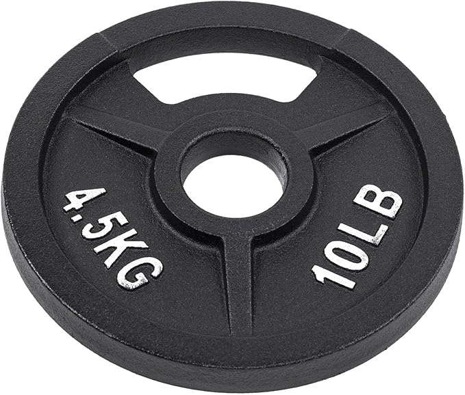 Signature Fitness Cast Iron Plate Weight Plate for Strength Training and Weightlifting, Olympic or Standard