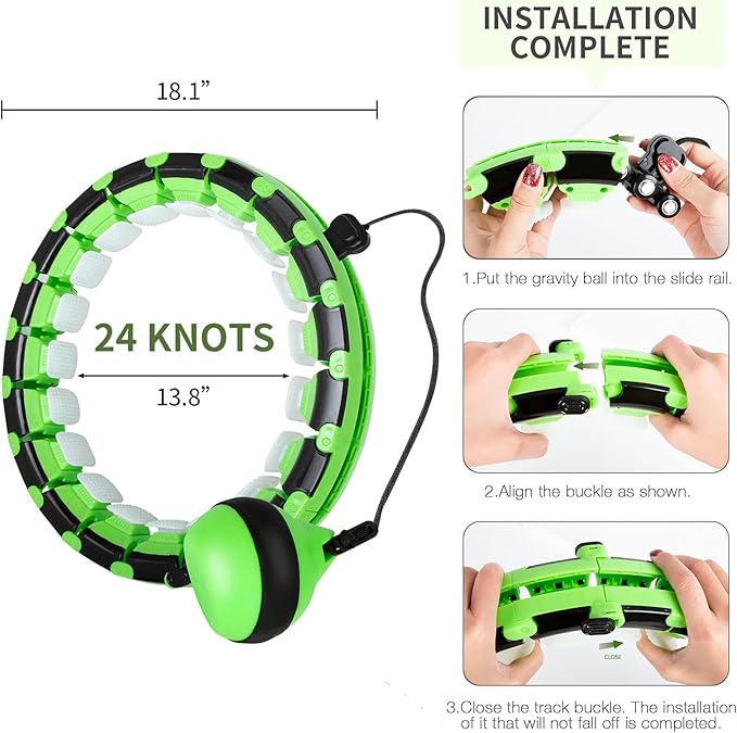 Smart Weighted Hoop for Adults 2 in 1 Abdomen 24 Knots