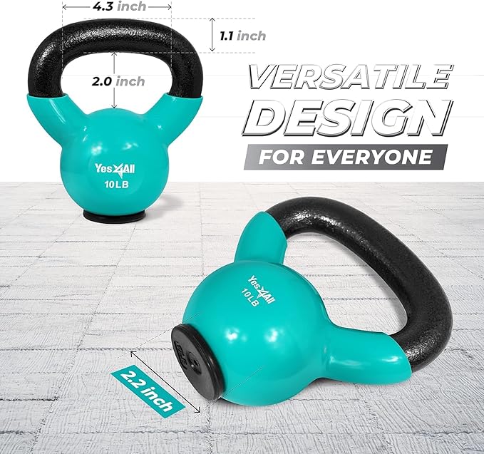 Yes4All Kettlebells Rubber Base (10-65 lbs)