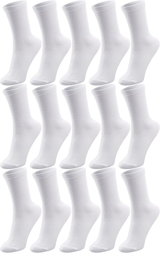 Duufin 15 Pairs Women's Crew Socks Mid Calf Workout Socks