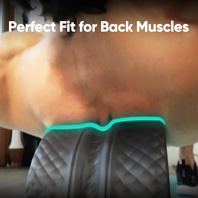 FitBeast Back Roller - Deep Tissue Massage Wheel, Yoga Wheel & Back Stretcher for Pain Relief