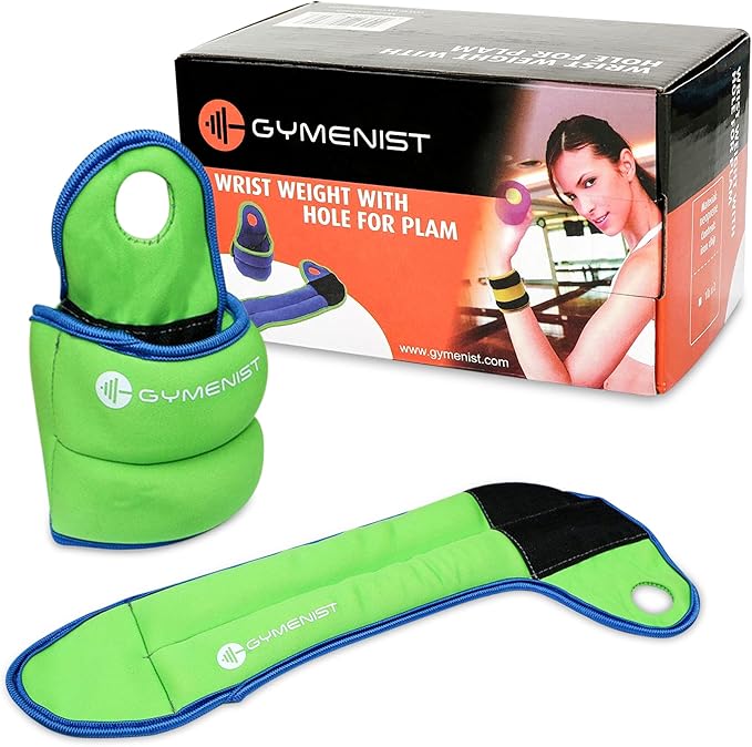 Pair of Wrist Weights With Hole for Thumb