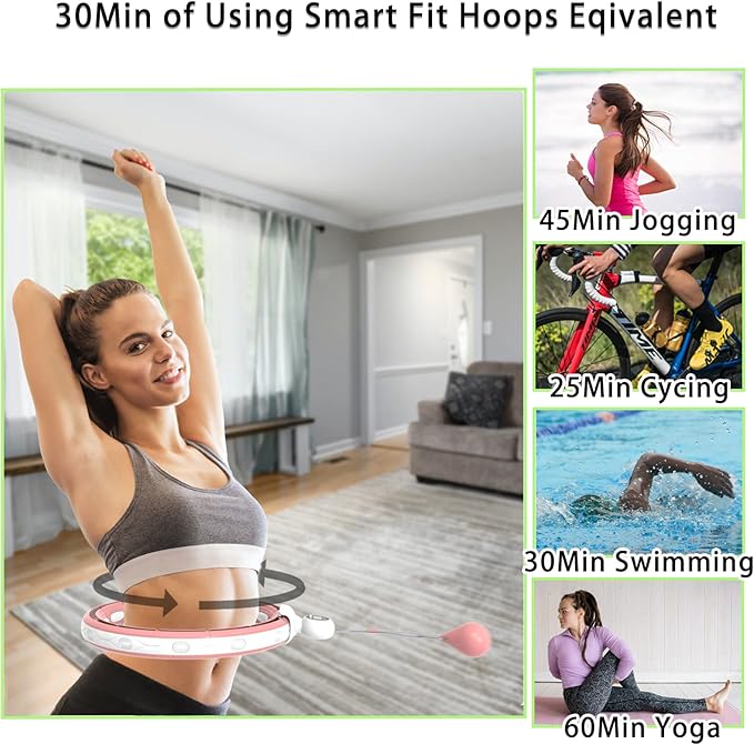 Silent Infinity Weighted Exercise Hoop with Counter Loss,16 Knots 2 in 1,with Weight