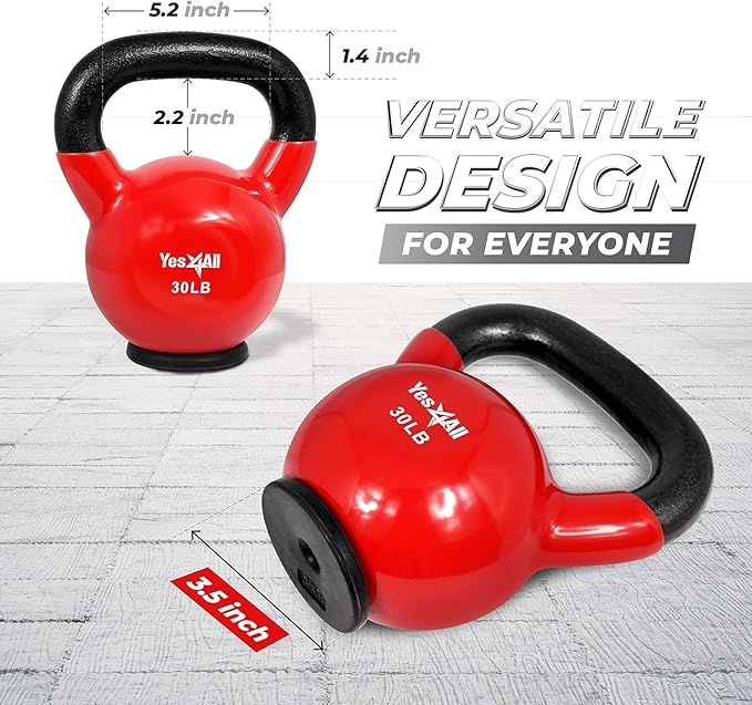 Yes4All Kettlebells Rubber Base (10-65 lbs)