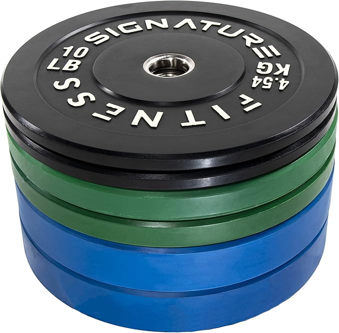 Signature Fitness 2" Olympic Bumper Plate Weight Plates 7FT Olympic