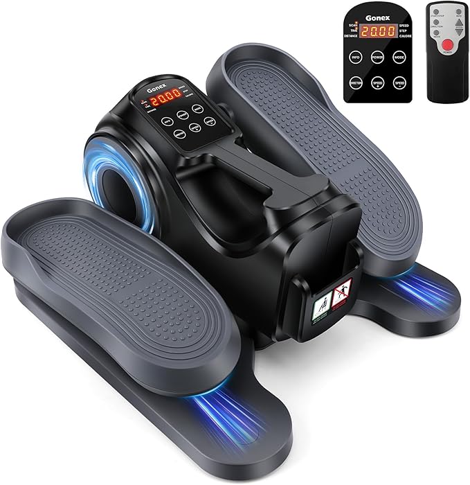 Gonex Under Desk Elliptical Exercise Machine, Leg Exerciser While Sitting for Seniors, 3-in-1 Mini Seated Pedal Exerciser as Seen on TV, 10 Resistance Levels, Manual/Auto Mode Mode for Home Office