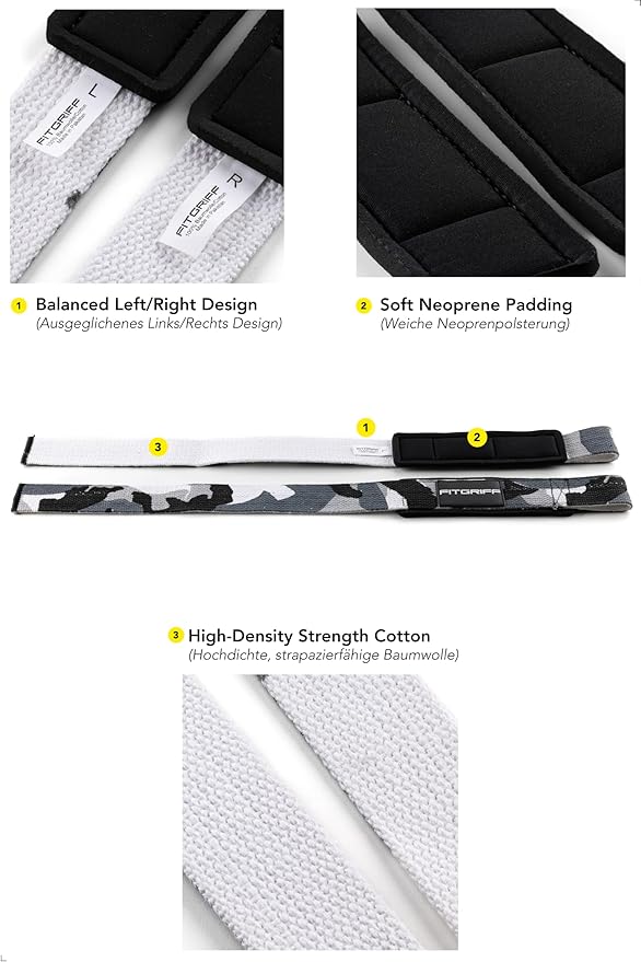 Fitgriff® Lifting Wrist Straps for Weightlifting, Gym, Deadlift, Workout (Made of Premium Cotton & Padded) - Men & Women