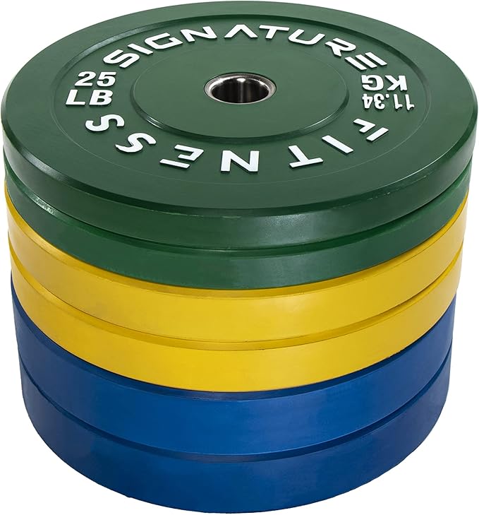 Signature Fitness 2" Olympic Bumper Plate Weight Plates 7FT Olympic