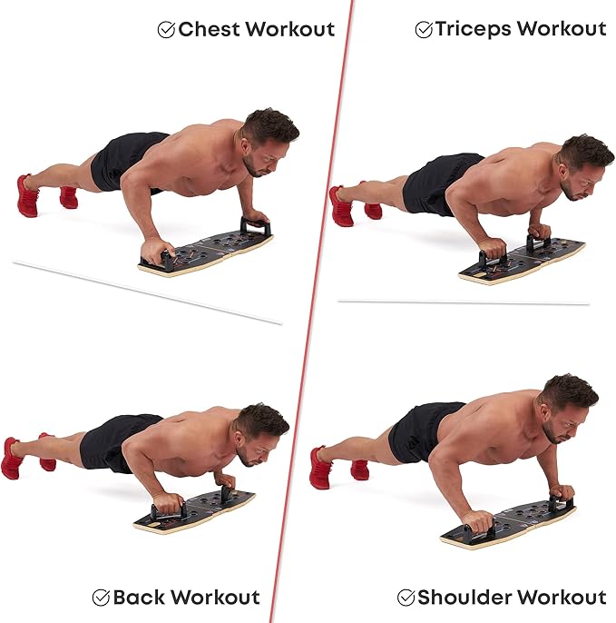 Push Up Board Workout Equipment for Chest Triceps, Back, Arms Muscles, Fitness Portable Pushup Board For Man And Women, Perfect Multi-Functional Push-Up Stand Bar Muscle Building by CTRL Sports