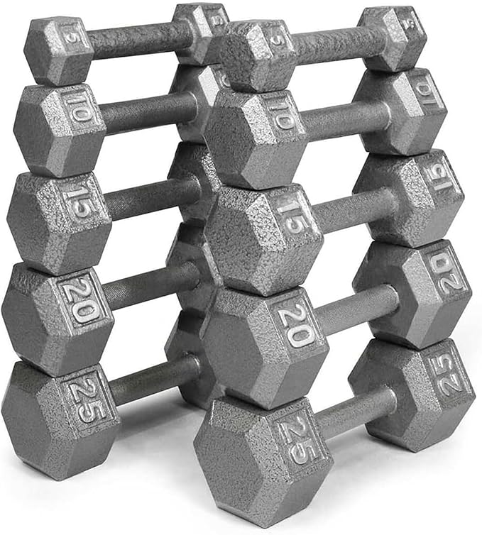 HolaHatha Hexagonal Dumbbell Free Hand Weight Set w/Rack