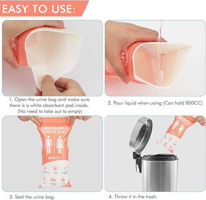 DIBBATU Disposable Urinal Bag 12 PCS 800ML Emergency