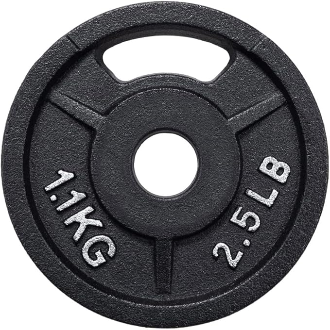 Signature Fitness Cast Iron Plate Weight Plate for Strength Training and Weightlifting, Olympic or Standard