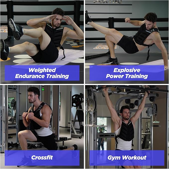 Weighted Vest,10lb/15lb/20lb Weight Vest with Reflective Stripe for Men Women Kids,Body Strength Training Weight Vest for Fitness,Workout,Running,Training