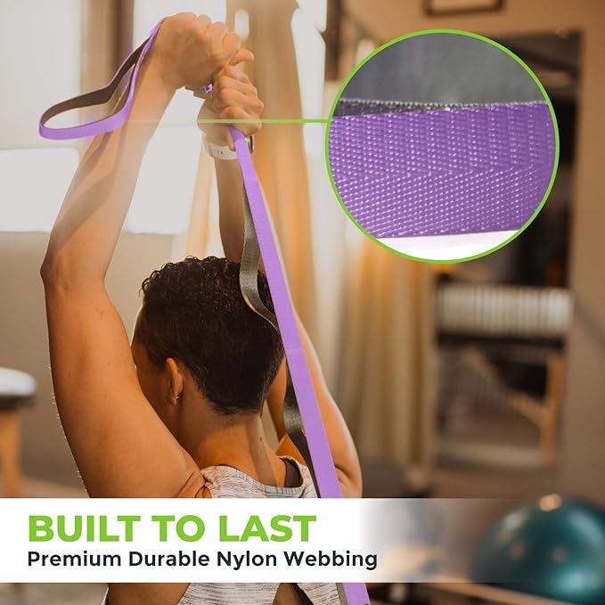 Gradient Fitness Stretching Strap for Physical Therapy 12 Multi-Loop 1.5" W 8' L,