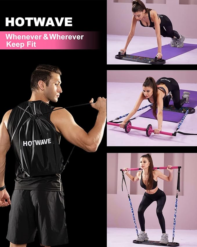 HOTWAVE Portable Exercise Equipment with 16 Gym Accessories.20 1 Push