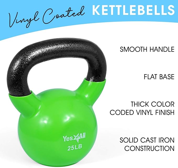 Yes4All Combo Kettlebells Vinyl Coated Weight Sets Great