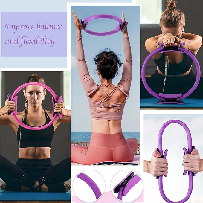 Pilates Ring and Ball Set with 8 Resistance 9 in