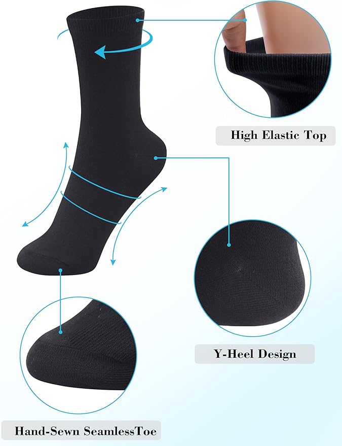 Duufin 15 Pairs Women's Crew Socks Mid Calf Workout Socks