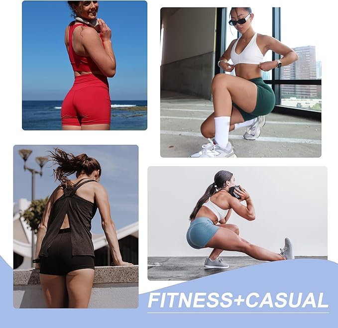 CAMPSNAIL Workout Biker Shorts Women - 3"/5"/8" High Waisted Tummy Control Spandex Booty Volleyball Shorts for Yoga Dance