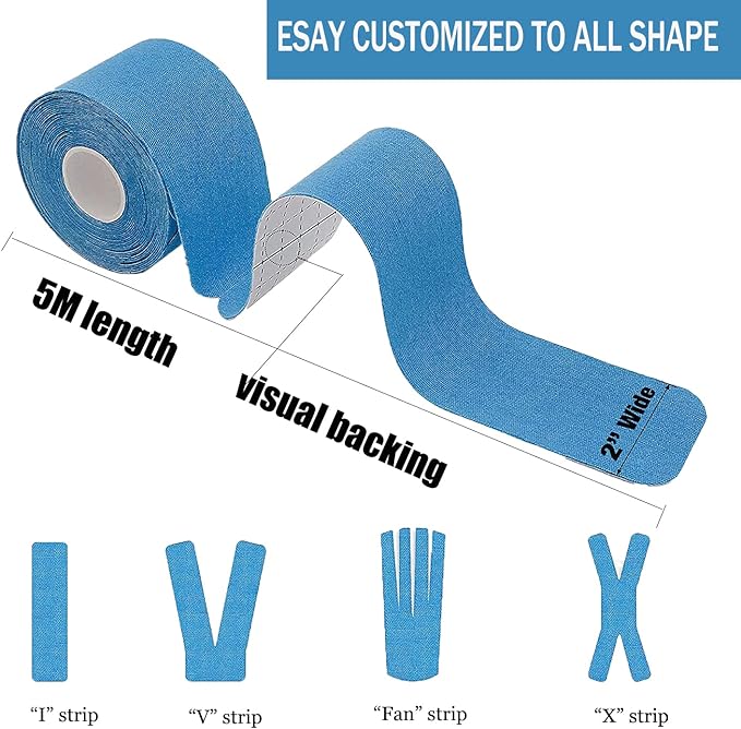 Kinesiology Tape Pro Athletic Sports Waterproof Breathable Latex Free Tape for Ankle Wrists Knees Elastic Running Tennis Swimming Football Sports Activities Tapes (6 Pack, Mixed Color)