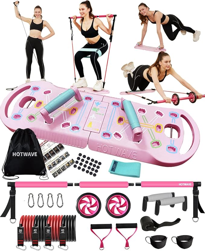 HOTWAVE Portable Exercise Equipment with 16 Gym Accessories.20 1 Push