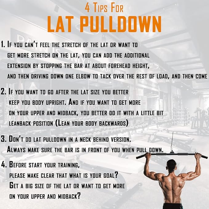 39.4'' Lat Pull Down Bar and 3.74in/95mm Silent