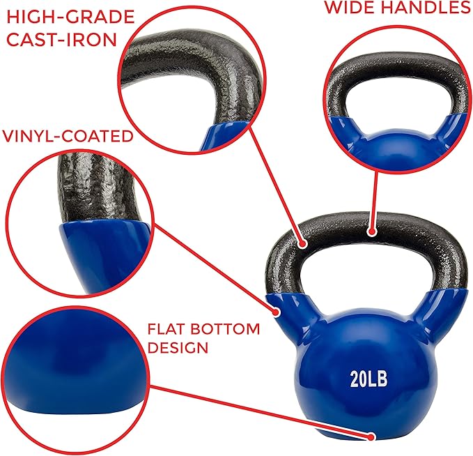 Sunny Health & Fitness Vinyl Coated Kettlebell