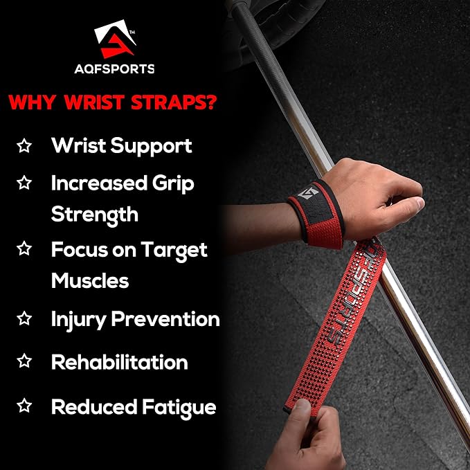 Lifting Wrist Straps for Weightlifting, Powerlifting & Deadlifts – 23” Neoprene Padded Cotton Straps for Strength Training & Gym Workouts - Maximum Grip Support for Men & Women