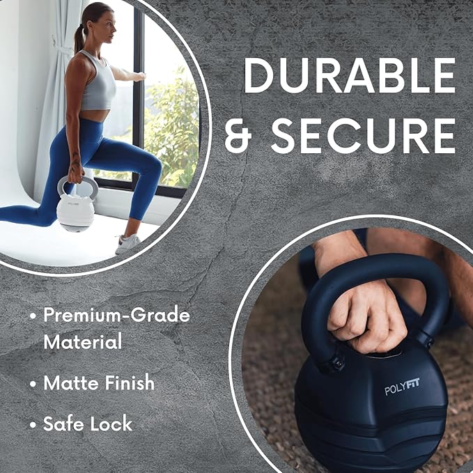 Polyfit Adjustable Kettlebell Set | 30/40/50 lbs | Kettlebell Weights for Home Gym