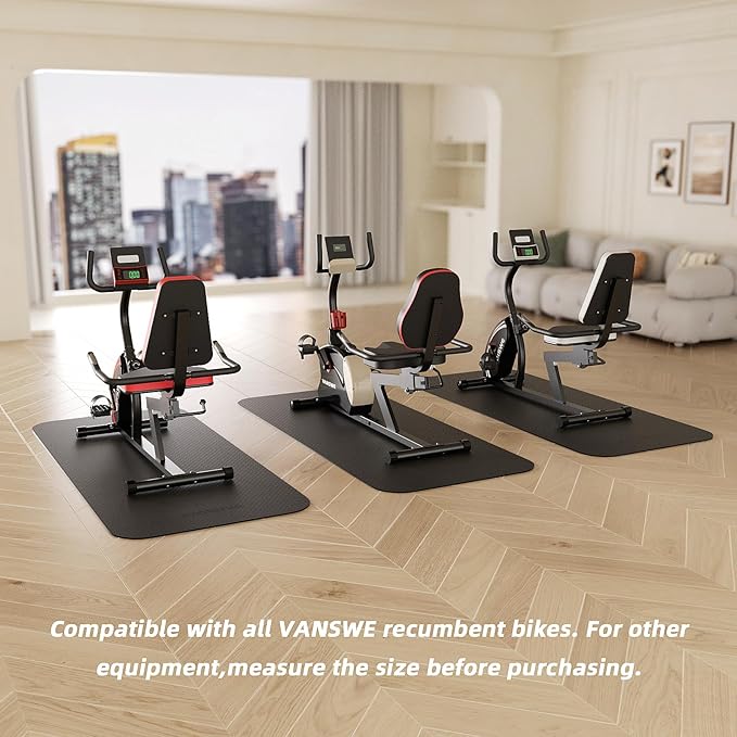 VANSWE Exercise Equipment Mat and Floor Protector for Treadmills, Exercise Bikes Home Gym Equipment 72”(L) × 31.5”(W) × 6mm Thick