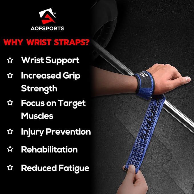 Lifting Wrist Straps for Weightlifting, Powerlifting & Deadlifts – 23” Neoprene Padded Cotton Straps for Strength Training & Gym Workouts - Maximum Grip Support for Men & Women