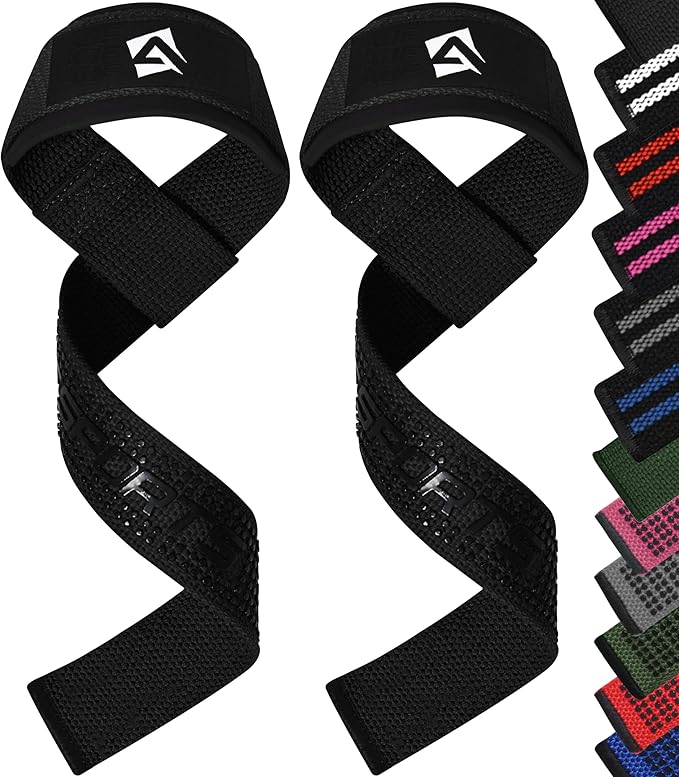 Lifting Wrist Straps for Weightlifting, Powerlifting & Deadlifts – 23” Neoprene Padded Cotton Straps for Strength Training & Gym Workouts - Maximum Grip Support for Men & Women