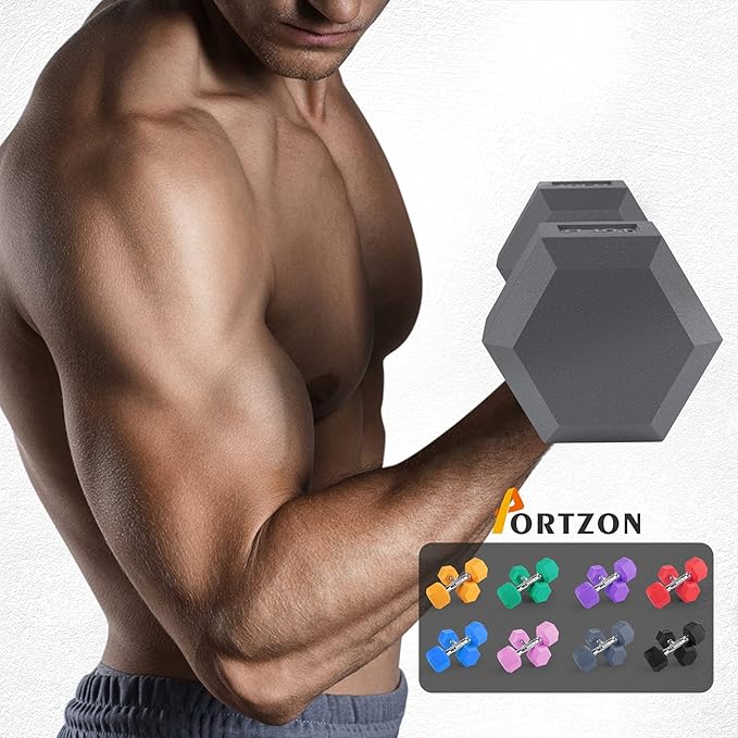 Portzon 8 Colors Options Compatible with Set of 2 Rubber 5-50 LB,