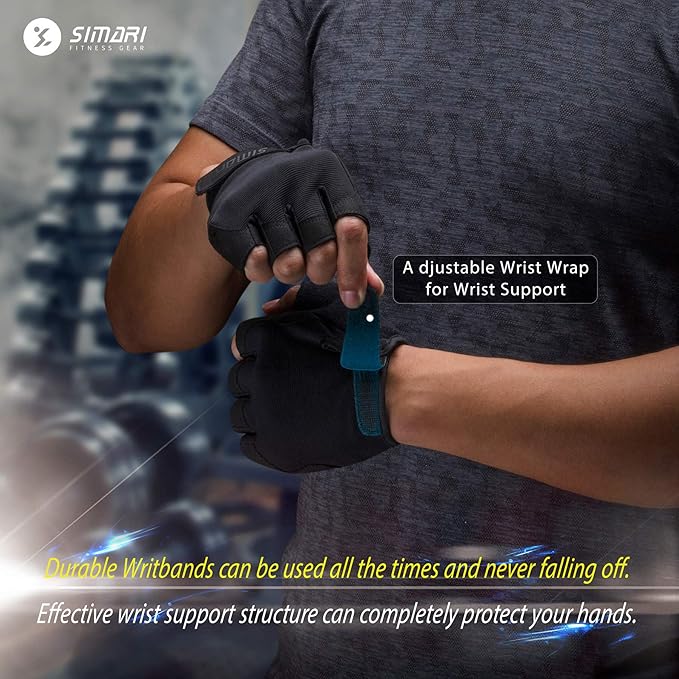 SIMARI Breathable Workout Gloves for Men and Women, Padded Weight Lifting Gloves with Great Grip, Full Palm Protection for Gym Training, Cycling, Weightlifting, Exercise, Crossfit, Climbing