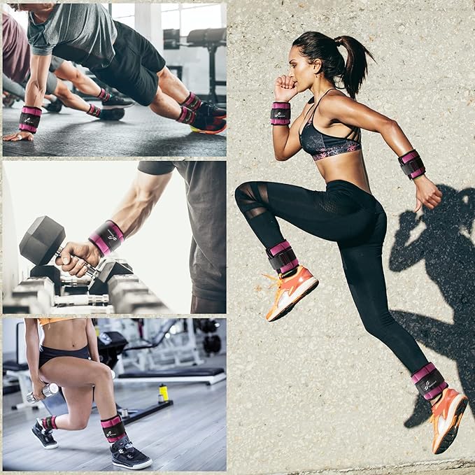 Sportneer Adjustable Ankle Wrist Weights for Men Women Kids 2 lbs 1 Pair 4 lbs