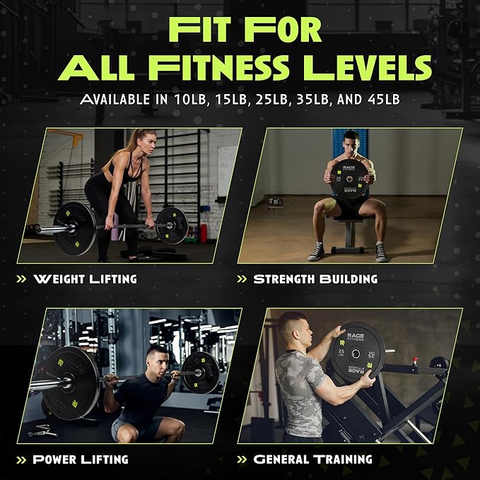 Bumper Plates (10 15, 25, 25, 35, 35, 45lbs) 45lbs)