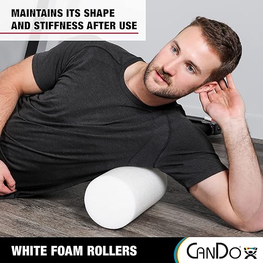 CanDo White PE Foam Rollers for Exercise 6" x 24"