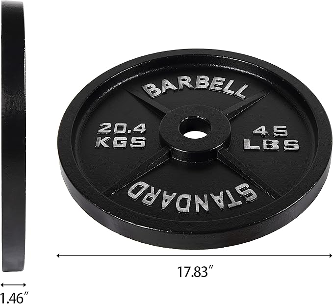 Deep Dish 2-Inch Olympic Cast Iron Weight Plates with E-Coating