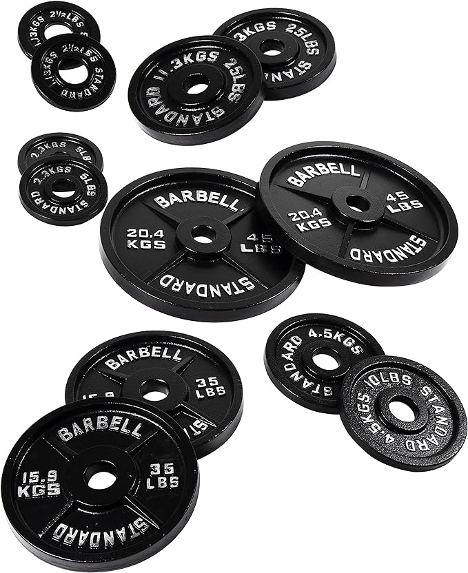 Deep Dish 2-Inch Olympic Cast Iron Weight Plates with E-Coating