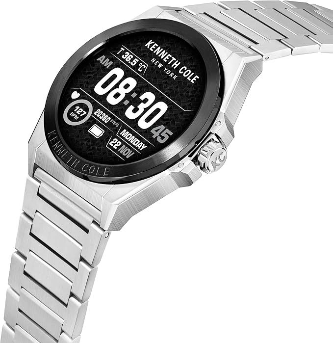 Kenneth Cole Watch New York, Wellness 2.0 Smartwatch, Health Monitoring, Reminders, Advanced Sensor, Sport Modes, Long Battery, Water Resistant, Android & iOS Compatible