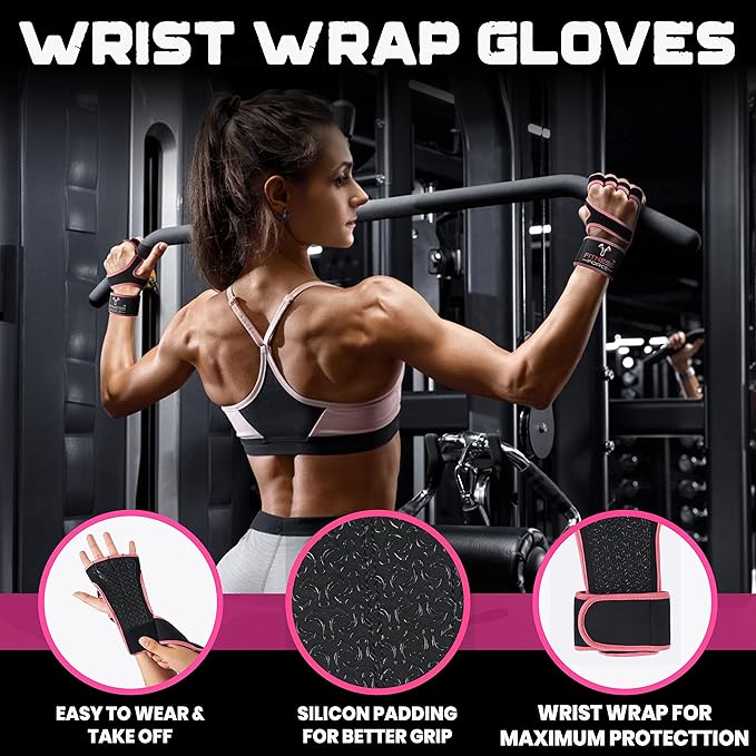 FITNESS FORCE Ventilated Gym Gloves for Men with Built-in Wrist Support for Workouts Weightlifting Gloves Workout Gloves for Women Exercise Fitness Gloves Perfect for Powerlifting, Cross Training