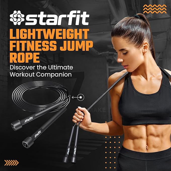 Lightweight Jump Rope for Fitness and Exercise, Adjustable Jump Ropes with Plastic Handles, Cardio and Endurance Training, Jumping Rope for Workout