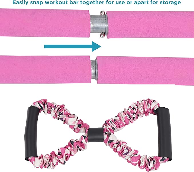 Get Out! Pilates Bar Kit with Resistance Band 8 Arm