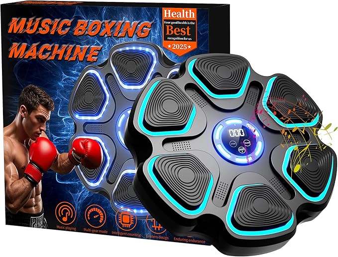 Music Boxing Machine with Bluetooth&LED Display, 9 Speeds &11 Models, Interactive Wall-Mounted Music Punching Machine for Adults&Kids,Boxing Machine Suitable for Indoor Workouts,Home,Gym