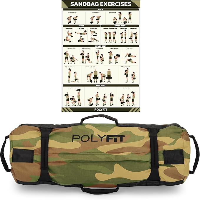 Polyfit Classic Sandbag - Heavy Duty Workout Sandbag 8 Gripping