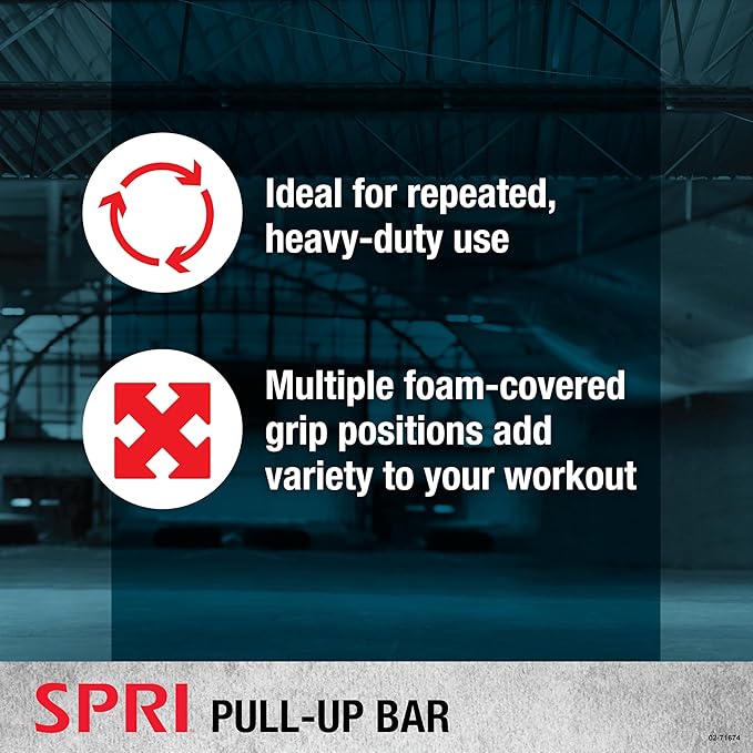 SPRI Pull Up Bar - 8-Grip and 12-Grip 300 Pounds 32 in.