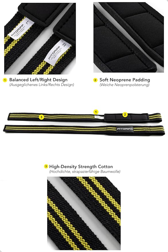 Fitgriff® Lifting Wrist Straps for Weightlifting