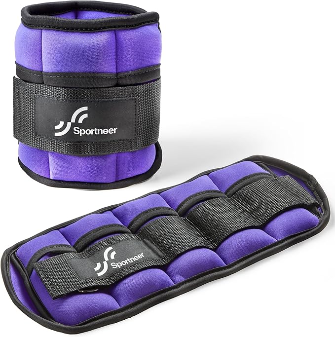 Sportneer Adjustable Ankle Weights 1 Pair 2 4 6 8 8 10 10 Lbs Jogging,1-5 lbs 1 Pair 2-10 lbs