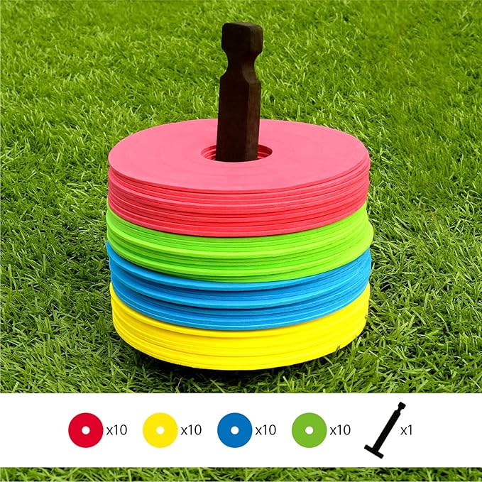 Pro Disc Cones Agility Training Markers 40 Pack,Flat