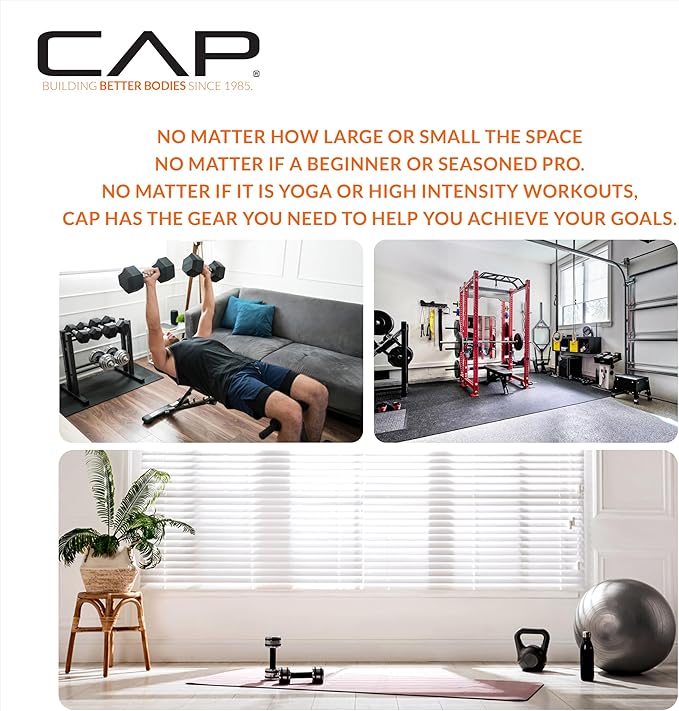 CAP Barbell 150 lb Dumbbell Set with 2-Tier Rack | Multiple Options